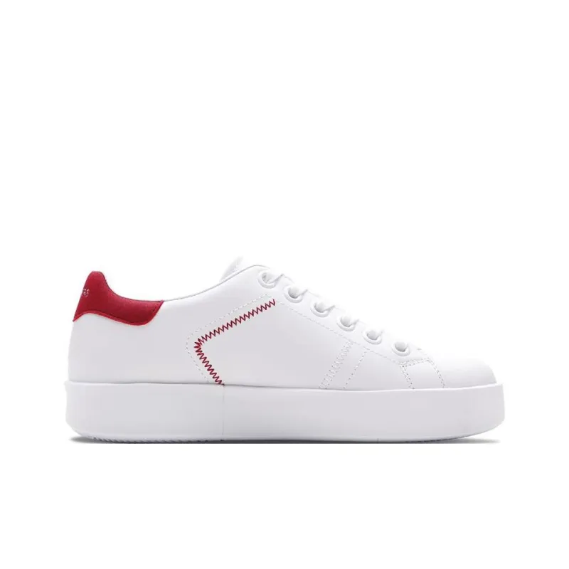 Skechers Traffic Lightweight Anti-Slip Low-Top Skateboard Shoes Women's White Red-1