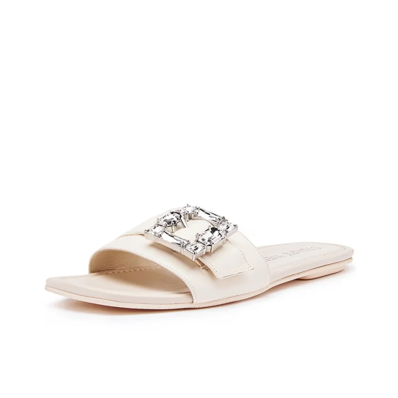 Stuart Weitzman/SW Odor Resistant Slide Slippers Women's White-2