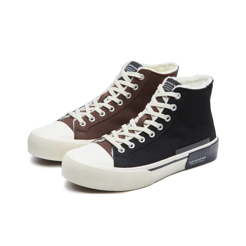ARTICLE NO. High Top Stylish Skateboarding Shoes Unisex Black White Brown-2