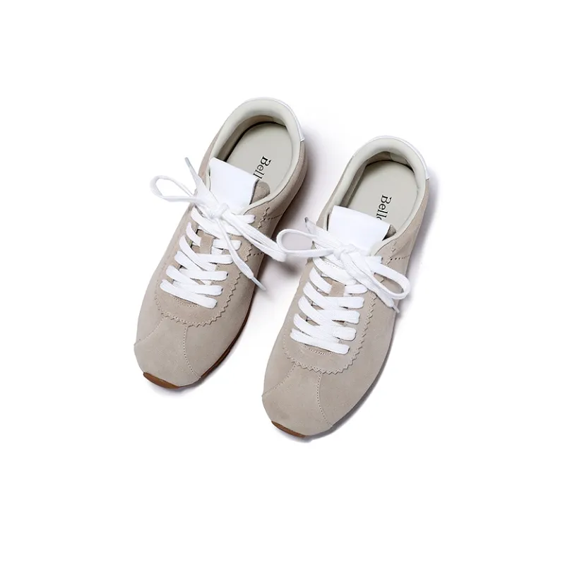 BELLALILY Low-Top Casual Shoes 1cm Women's Green Apricot Light Blue Dusty Pink-17
