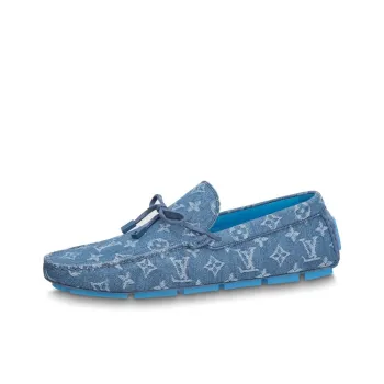 LOUIS VUITTON Lv Driver Moccasin Shoes 'Blue Denim Monogram With Blue'