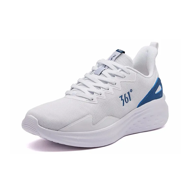 361° Anti Slip Wear Resistant Breathable Lightweight Low Top Running Shoes Men's White Blue-1