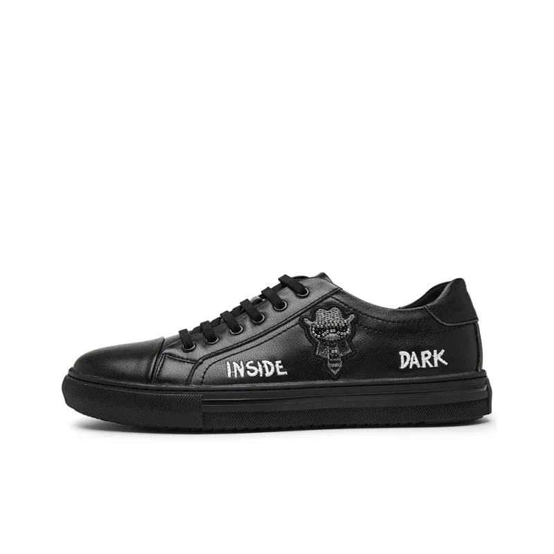 OSITA RED Anti-Slip Wear-Resistant Low-Top Skateboard Shoes Men's White-7
