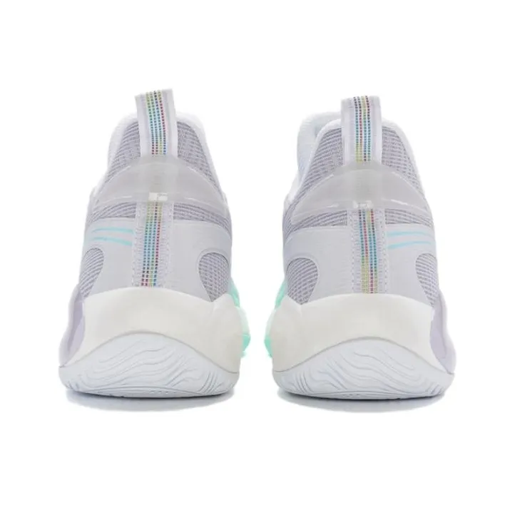 XTEP Cushioning Anti Slip And Wear Resistant High Top Basketball Shoes Men's White Blue Purple-3