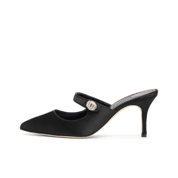 MANOLO BLAHNIK Quick Dry Wrap-toe Slippers Women's Black