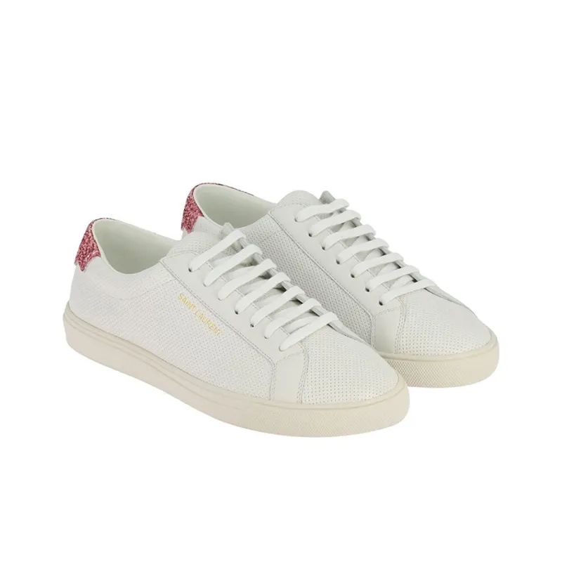 SAINT LAURENT Stylish Skateboarding Shoes Women's White Pink-2