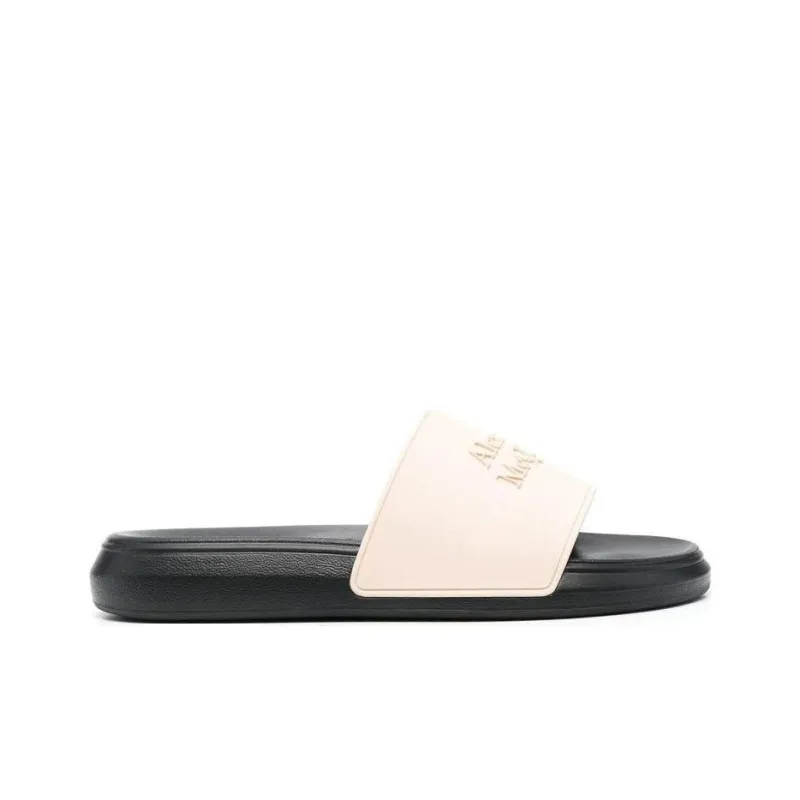 Alexander McQueen Odor Resistant Slide Slippers Men's Light Beige-1