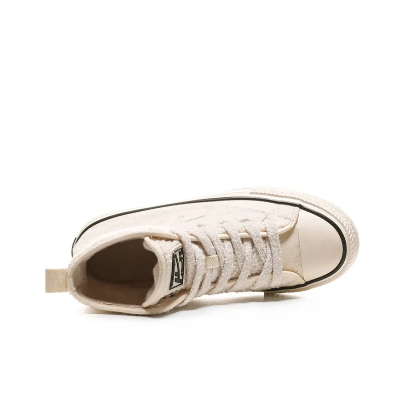 Warrior Slip Resistant, Abrasion Resistant, Thermal High Top Canvas Shoes Women's Beige-3