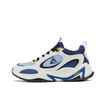 PEAK Anti Slip Wear Resistant Low Top Casual Shoes Men's Ecru Colorful Blue