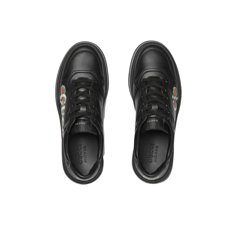 GUCCI Low Top Skateboard Shoes Men's Black-2