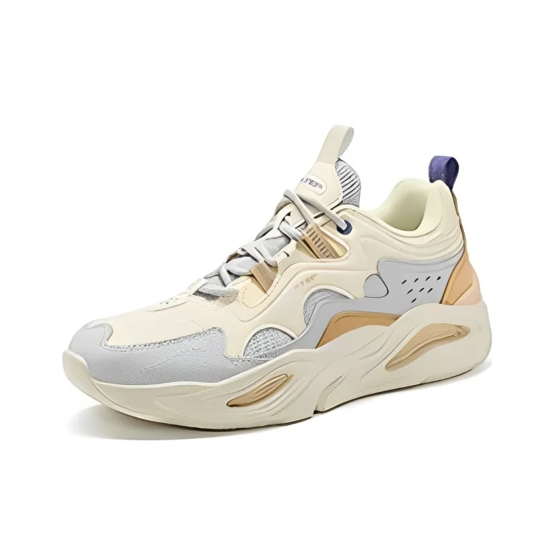 XTEP Mibian Durable Breathable Low-Top Sports Casual Shoes Women's Milk Tea White Smoke Gray-2