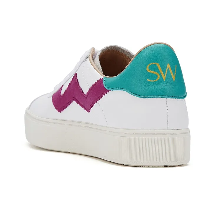 Stuart Weitzman/SW Daryl Adley Low Top Stylish Skateboarding Shoes Women's White-4