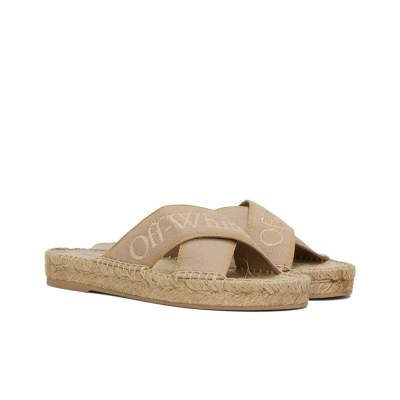 OFF WHITE Rubber Sole Odor Resistant Slide Slippers Women's Light Umber-4