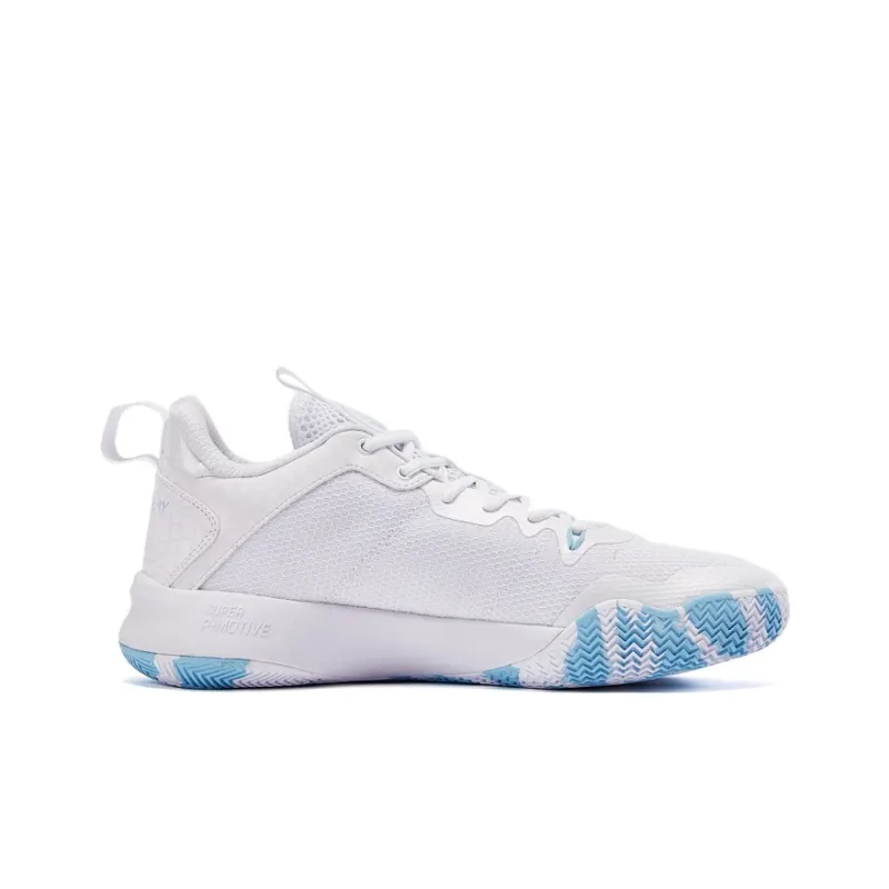 PEAK Cushioning Breathable Low-Top Basketball Shoes Men's White Blue-1