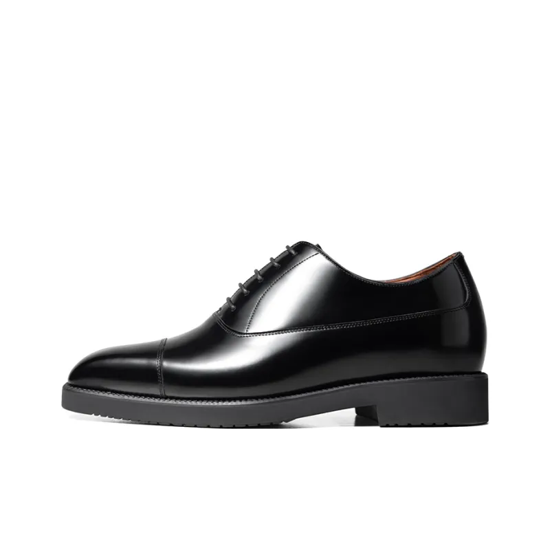 Zuti British Business Shiny Oxford Shoes Casual Shoes Men's Black-0
