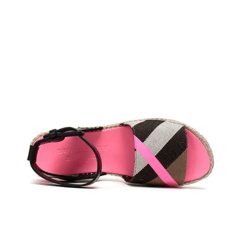 Burberry Stylish Sandals Women's Black Pink White-2