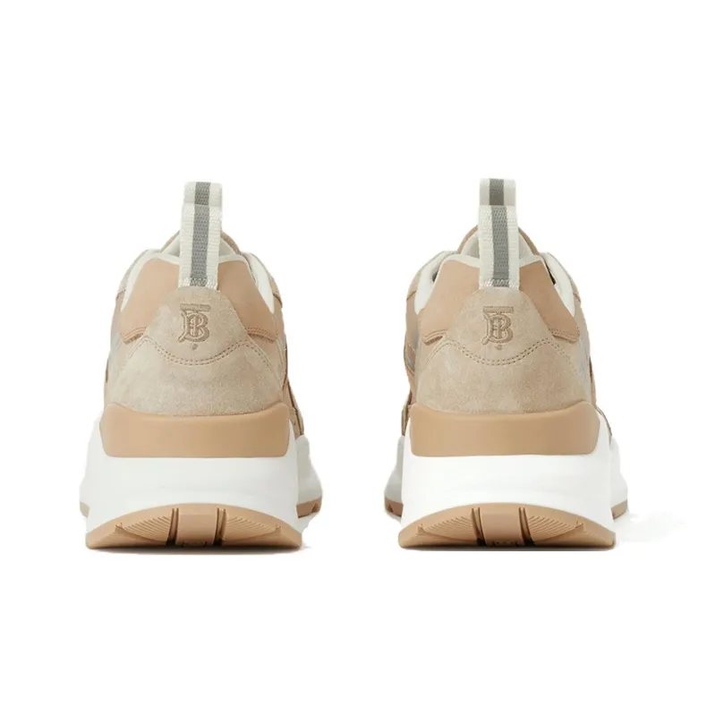 Burberry Panelled Lace-up Suede Sneakers-3