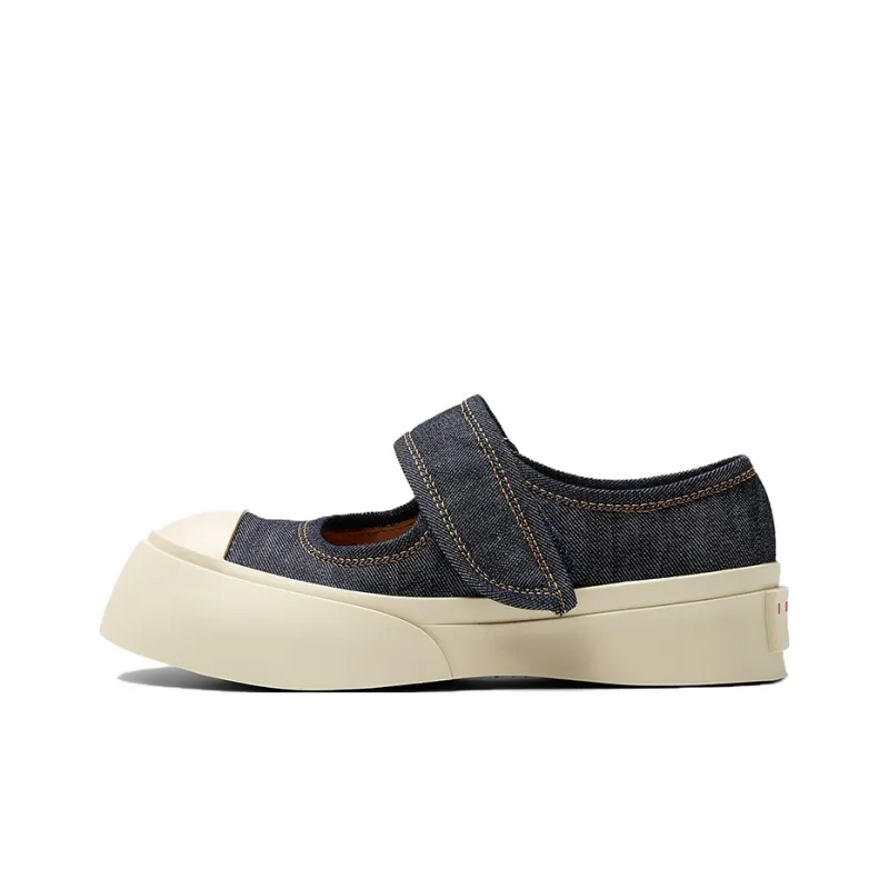 MARNI Round-Toe Denim Mary Jane Shoes Women's-0