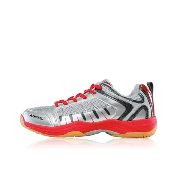 Kawasaki Badminton Shoes Unisex Low-Top Silver/Red