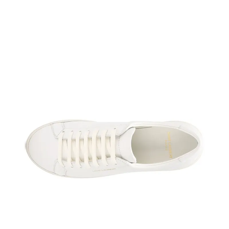 SAINT LAURENT Low Top Stylish Skateboarding Shoes Women's White-3