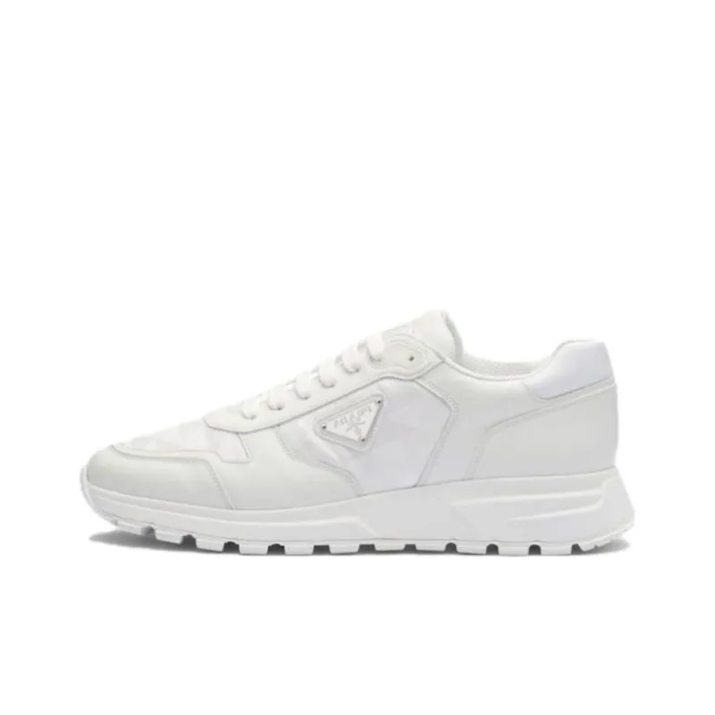 PRADA Leather And Re-Nylon 'White'-0