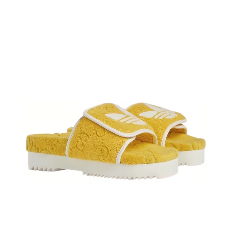 GUCCI Adidas X GUCCI Women's Gg Platform Sandal 'Yellow Cotton Sponge' Women's-1