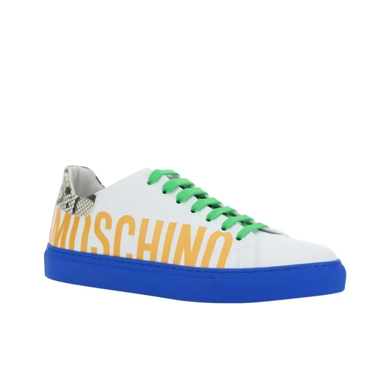 MOSCHINO Stylish Skateboarding Shoes Men's White Yellow-2