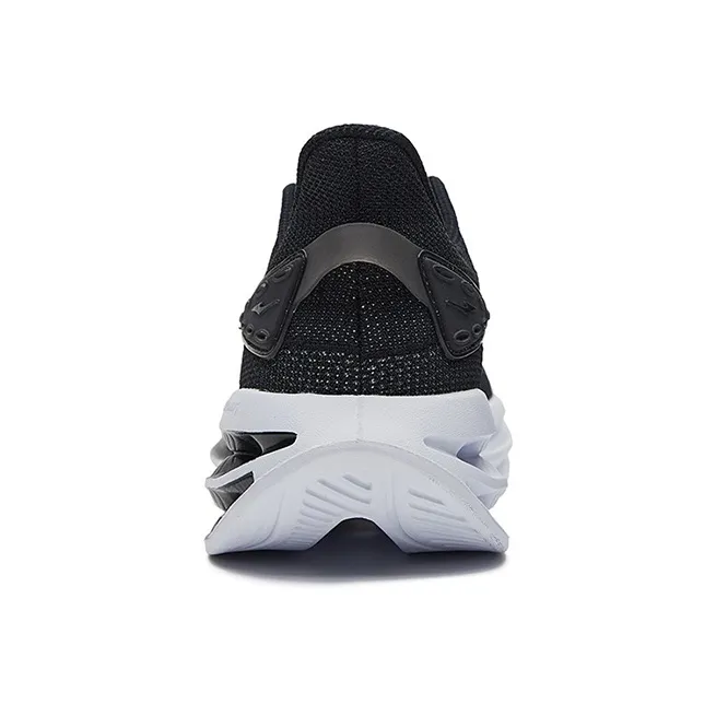 Erke Cushioning, Wear Resistant Low Top Running Shoes Men's Black White-3