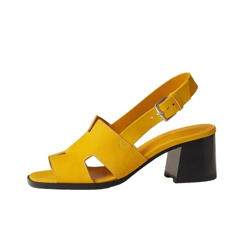 HERMES Strap Sandals Women's Yellow