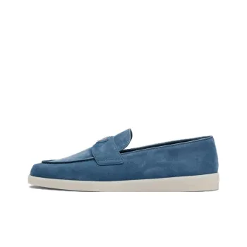 PRADA Logo plaque Suede Loafers