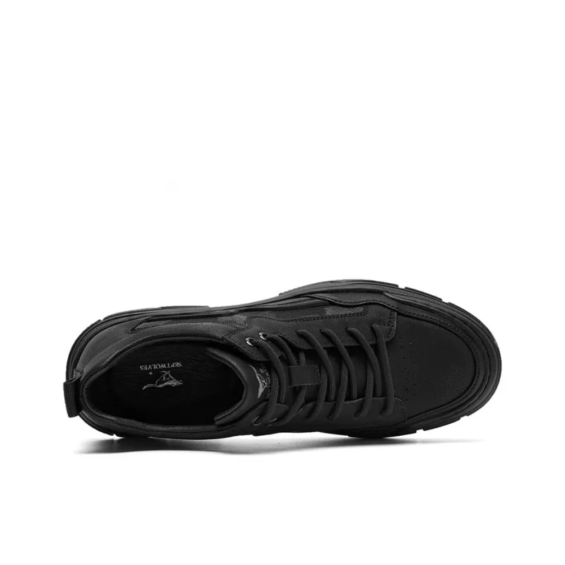 SEPTWOLVES Wear Resistant Breathable Height Increasing Mid Top Casual Shoes Men's-4