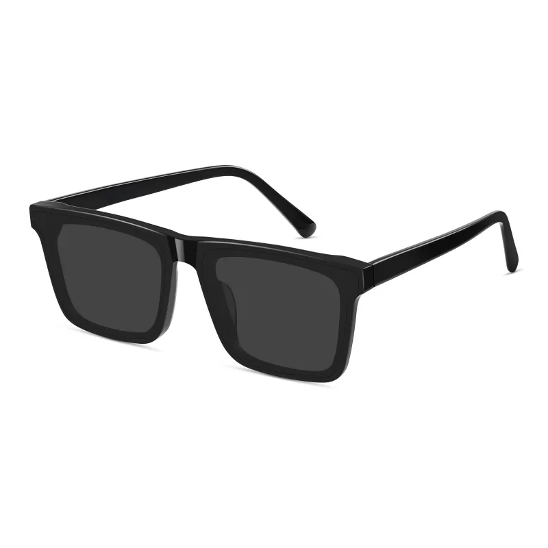 TXX Plate Frame Square Sunglasses Unisex Black-5