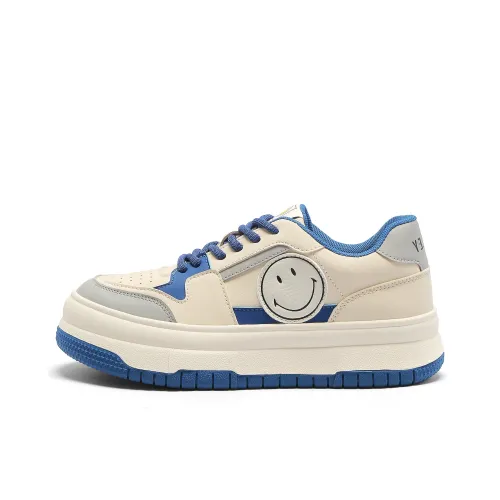 SMILEY Skateboard Shoes Women's Low-Top Blue