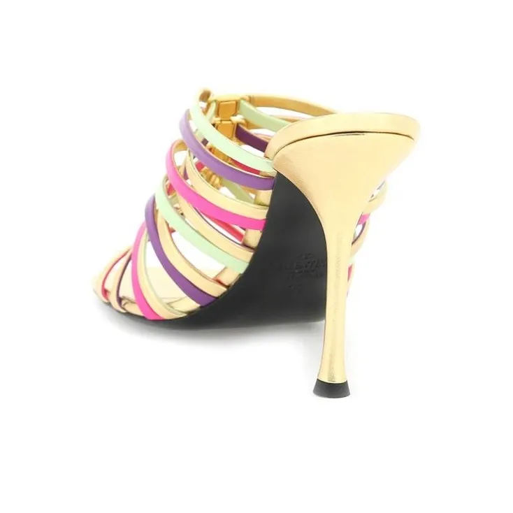Valentino Garavani Rockstud Open Toe Stiletto Mules Women's-3