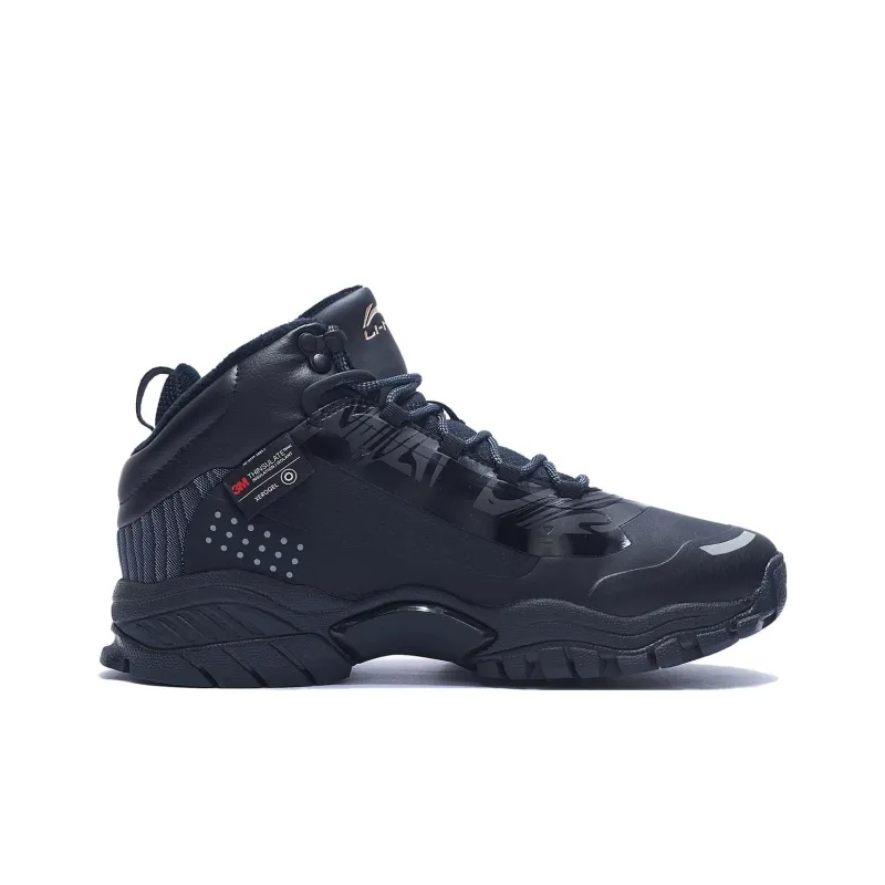 LiNing Tiger King Lite Slip Resistant, Abrasion Resistant, Thermal Mid Top Sports Casual Shoes Men's Black-1