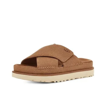 UGG Goldenstar Cross Slide 'Chestnut' Women's