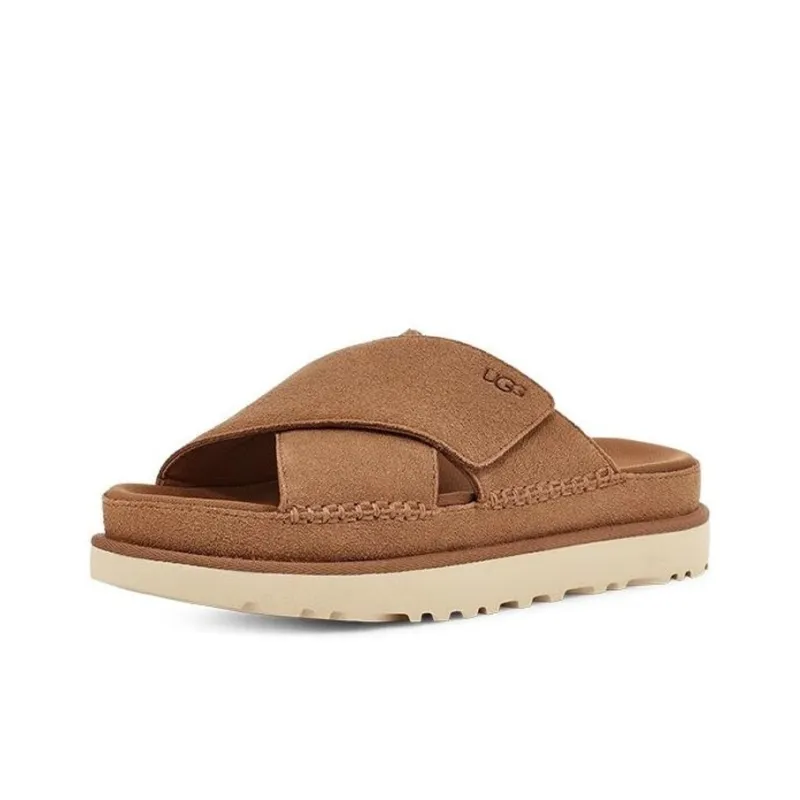 UGG Goldenstar Cross Slide 'Chestnut' Women's-0