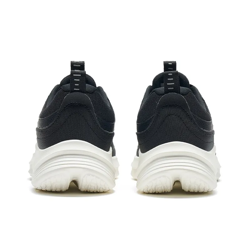 XTEP Feather Anti Slip Wear Resistant Low Top Sprint Running Shoes Men's Black White-4