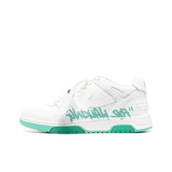 OFF WHITE Out Of Office Ooo 'For Walking' Low Tops White Green