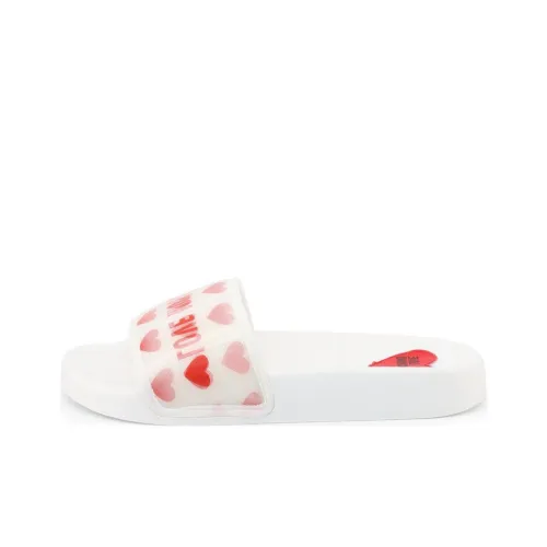 LOVE MOSCHINO Slide Slippers Women's White/Red