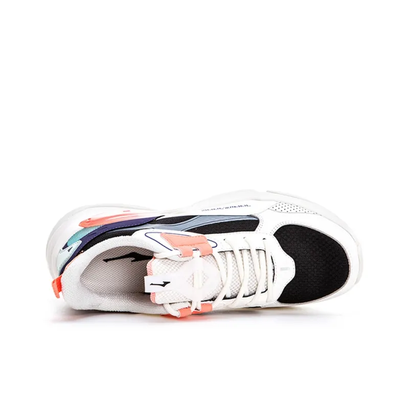 Erke Casual Shoes Women's Low Top Ivory White/Light Cool Green-2