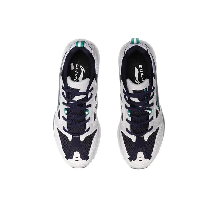 LiNing Cushioning Low-Top Running Shoes Men's White Green-3