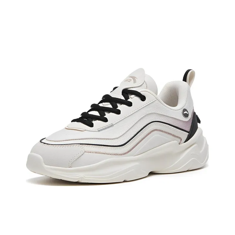Anta White Thistle Slip Resistant, Abrasion Resistant, Breathable Low Top Sports Casual Shoes Women's Gray Brown Black-2