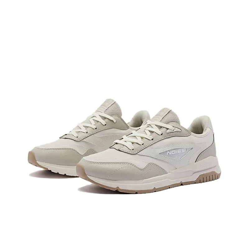 QIAODAN Non slip Lightweight Low Top Casual Shoes Women's Ecru-3