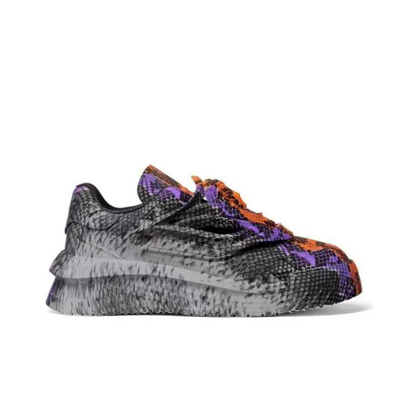VERSACE Odissea Caged Rubber Medusa Sneaker 'Grey Orange Python'-1