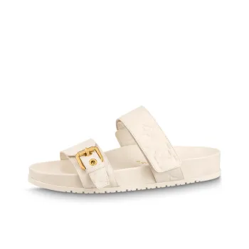 LOUIS VUITTON Bom Dia Slide Slippers Women's White