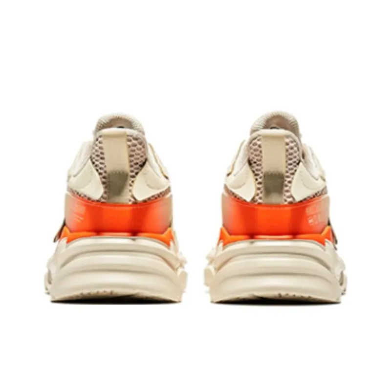 HENANBOWUYUAN x Erke Cushioning, Slip Resistant, And Abrasion Resistant Low Top Running Shoes Women's Brown Orange-3