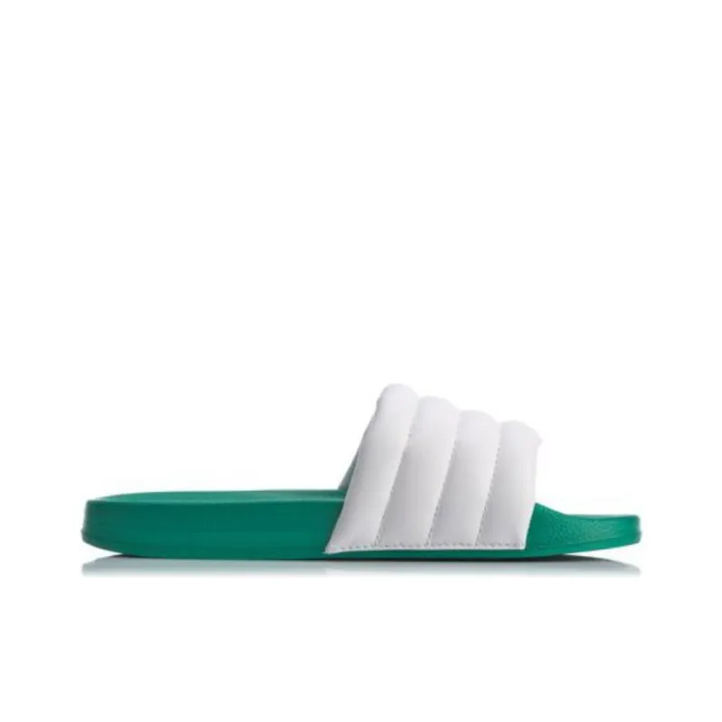 LiNing Quiet Abrasion Resistant Slide Slippers Men's White Green-1