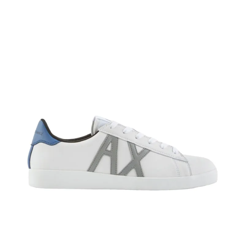 ARMANI EXCHANGE Stylish Skateboarding Shoes Men's White Gray Blue-1