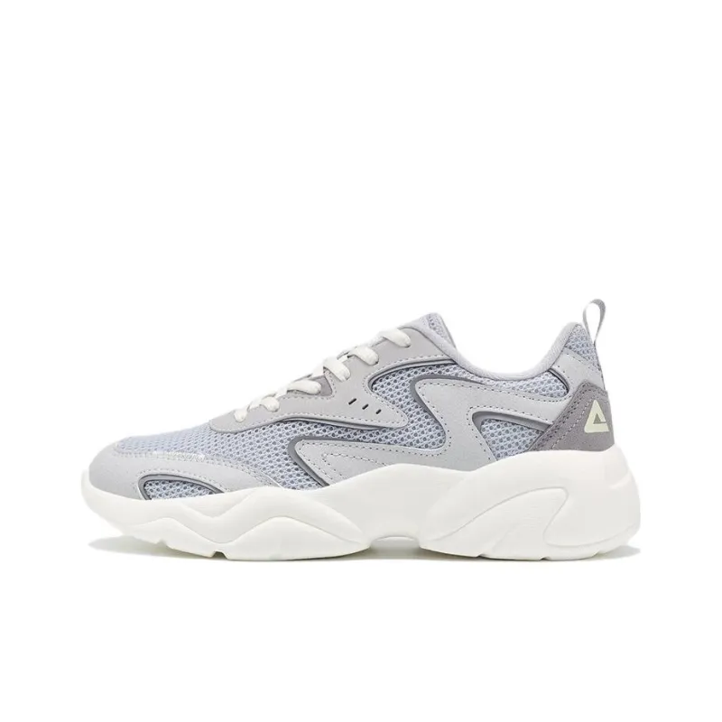 PEAK Anti Slip Wear Resistant Low Top Sports Casual Shoes Women's Gray White-0